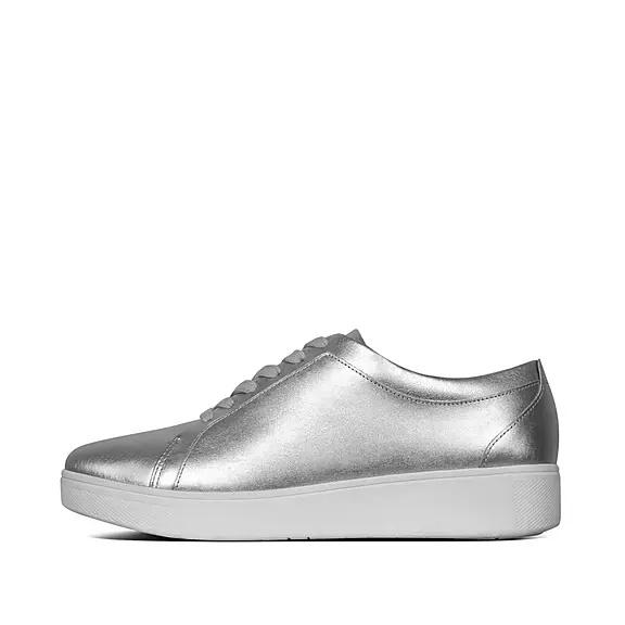 Baskets Femme Fitflop Rally Metallic Cuir Argent (FTR481597)